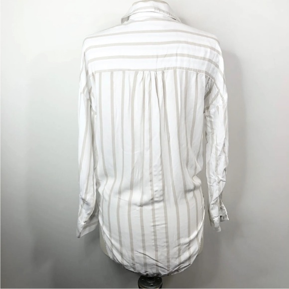 Maeve x Anthropologie Front Tie Long Sleeve Button Up Shirt - Picture 3 of 6